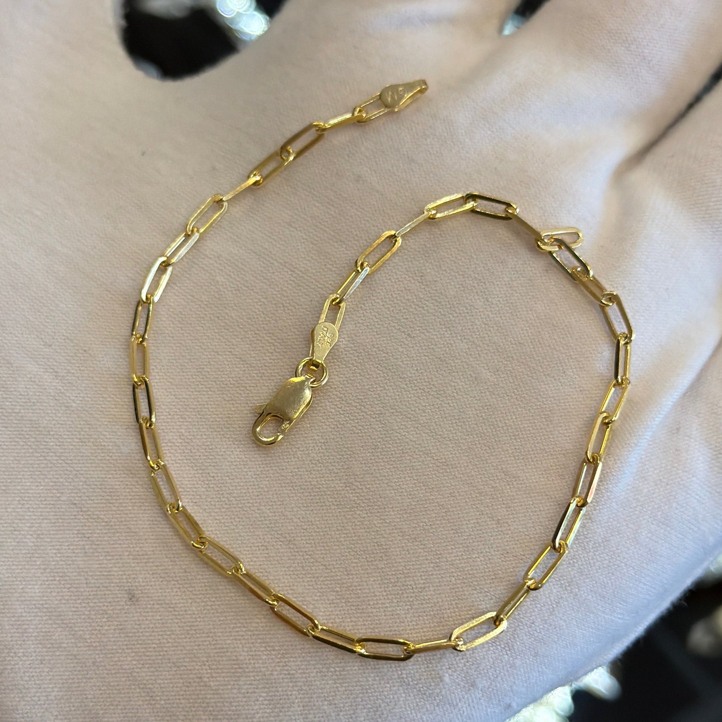 Sterling Silver Paperclip Anklet