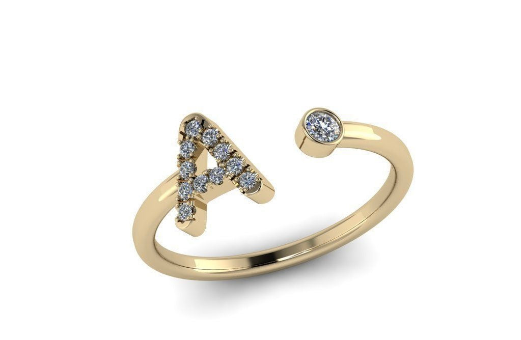 10k Diamond Letter Rings