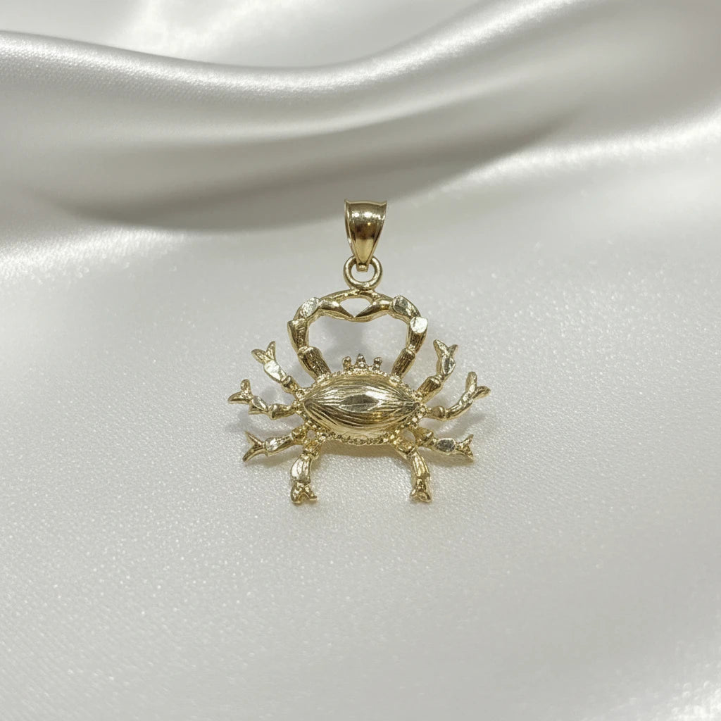 10k Cancer Crab Zodiac Pendant
