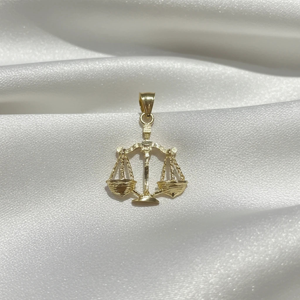 10k Libra Zodiac Scale Pendant
