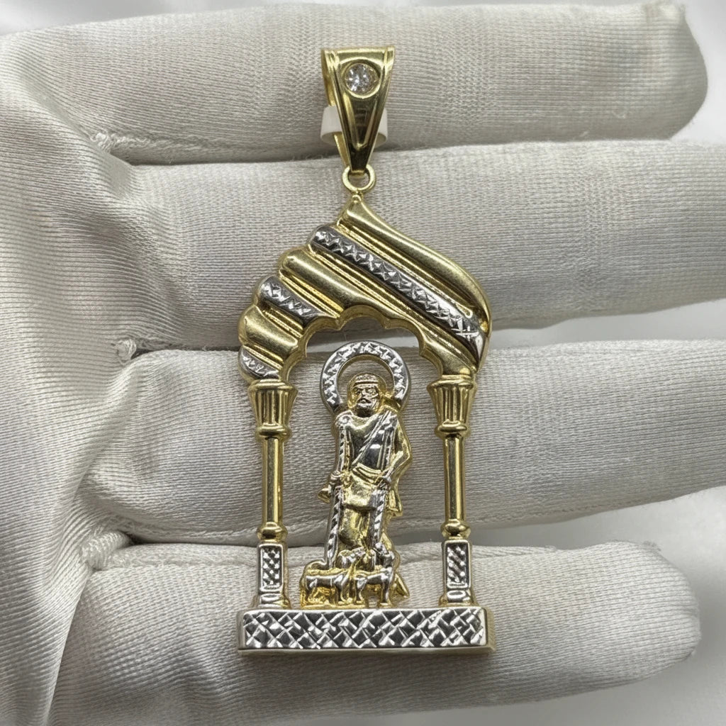 10k Two Tone St. Lazarus pendant