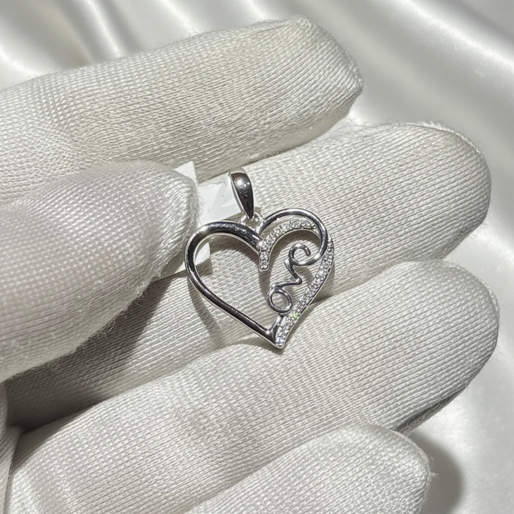 14k “Love” Diamond heart pendant