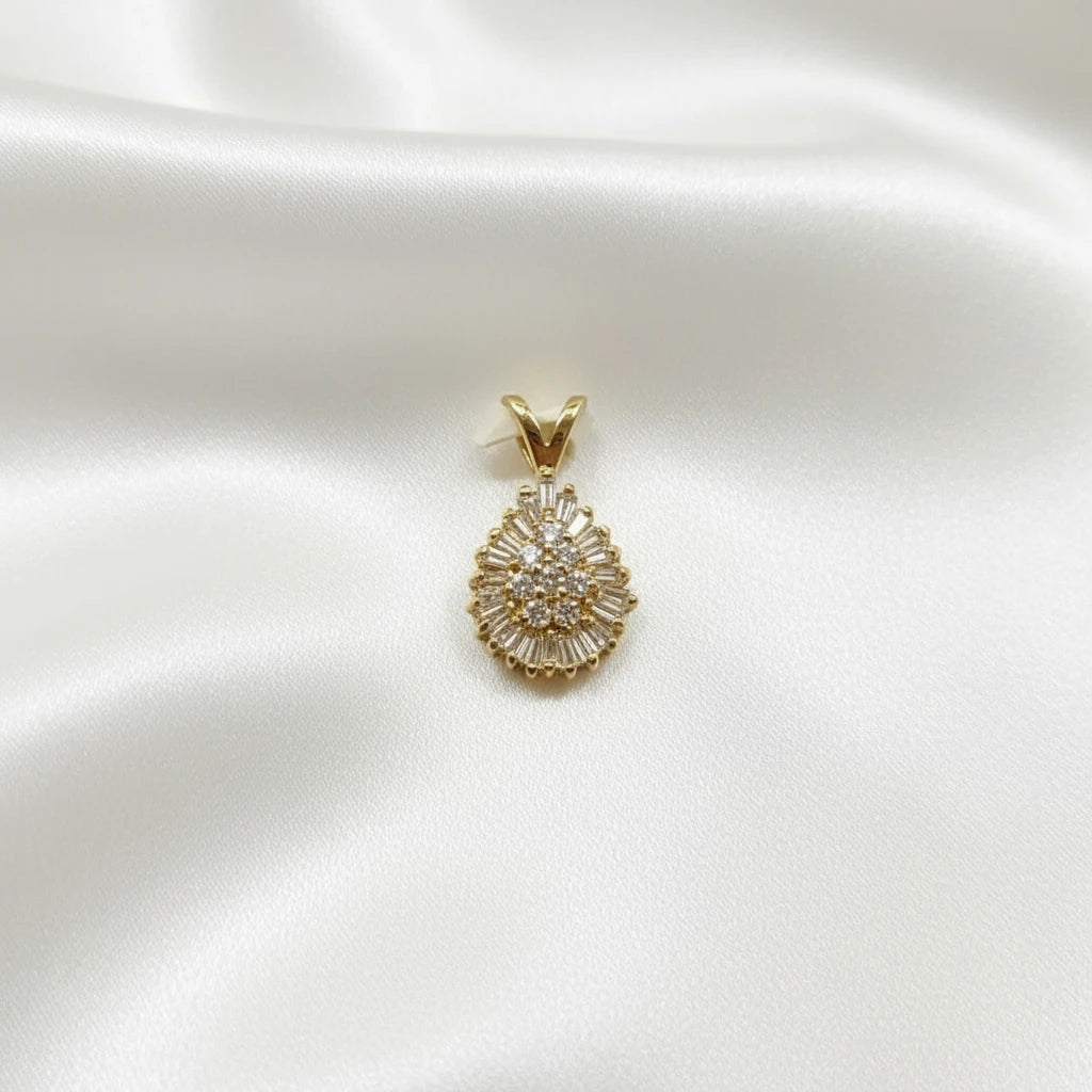 14k pear shape Diamond Pendant