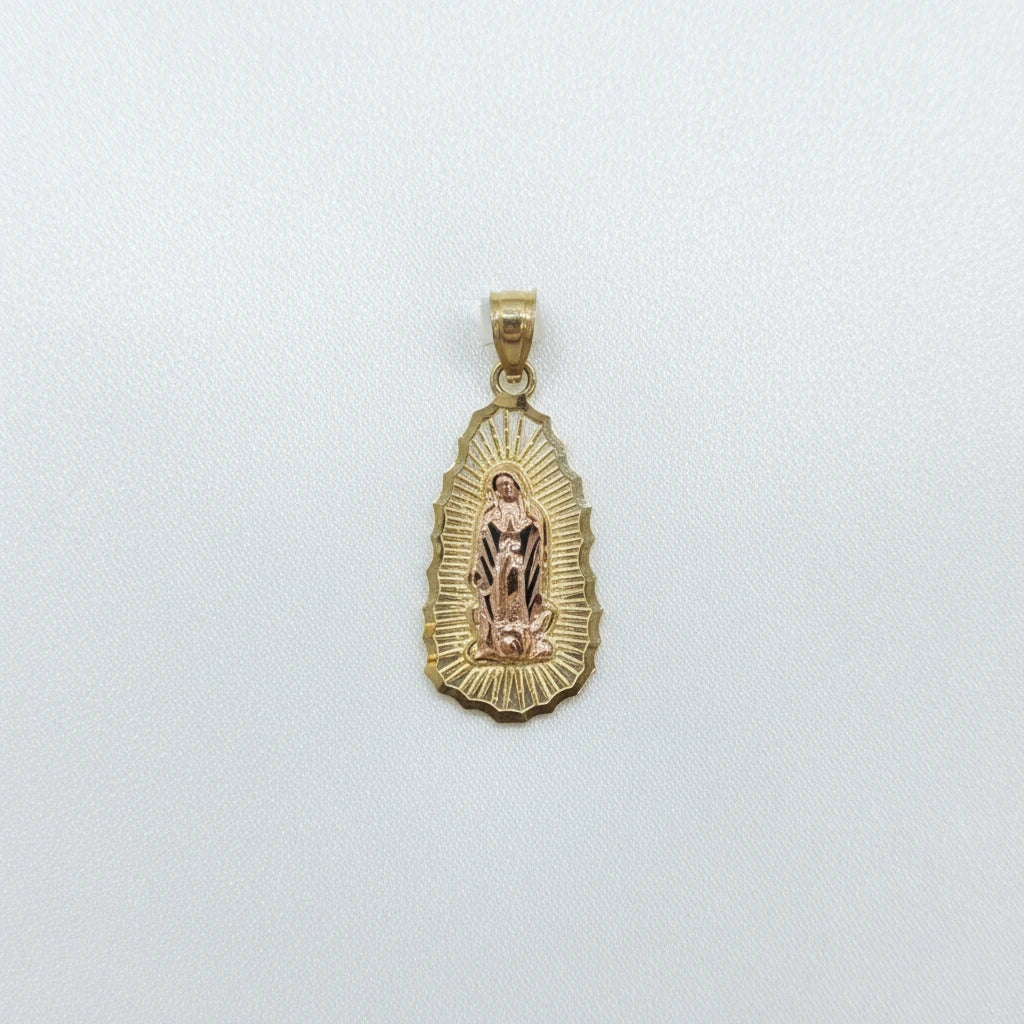 14k Two Tone Virgin Mary Pendant