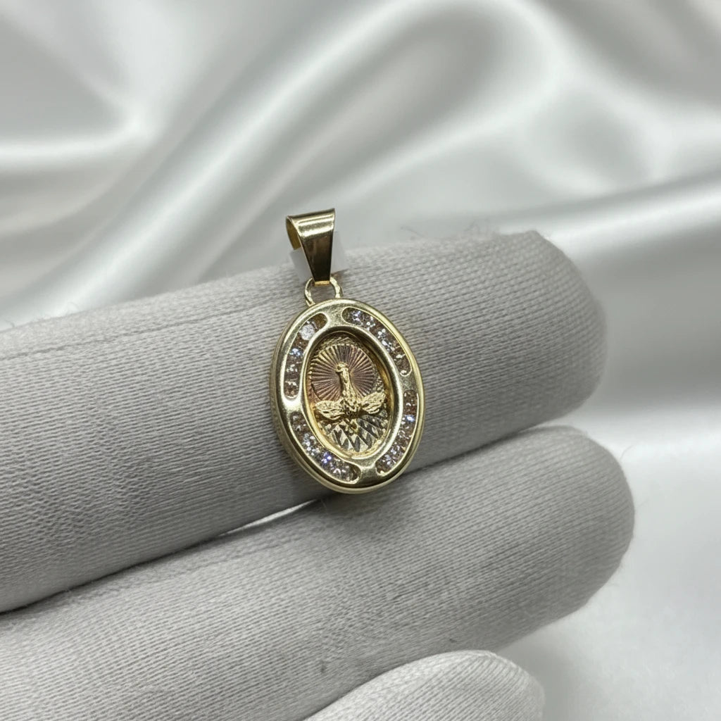 10k two tone Cz Pendant