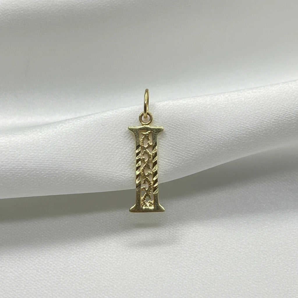 14k letter “I” pendant