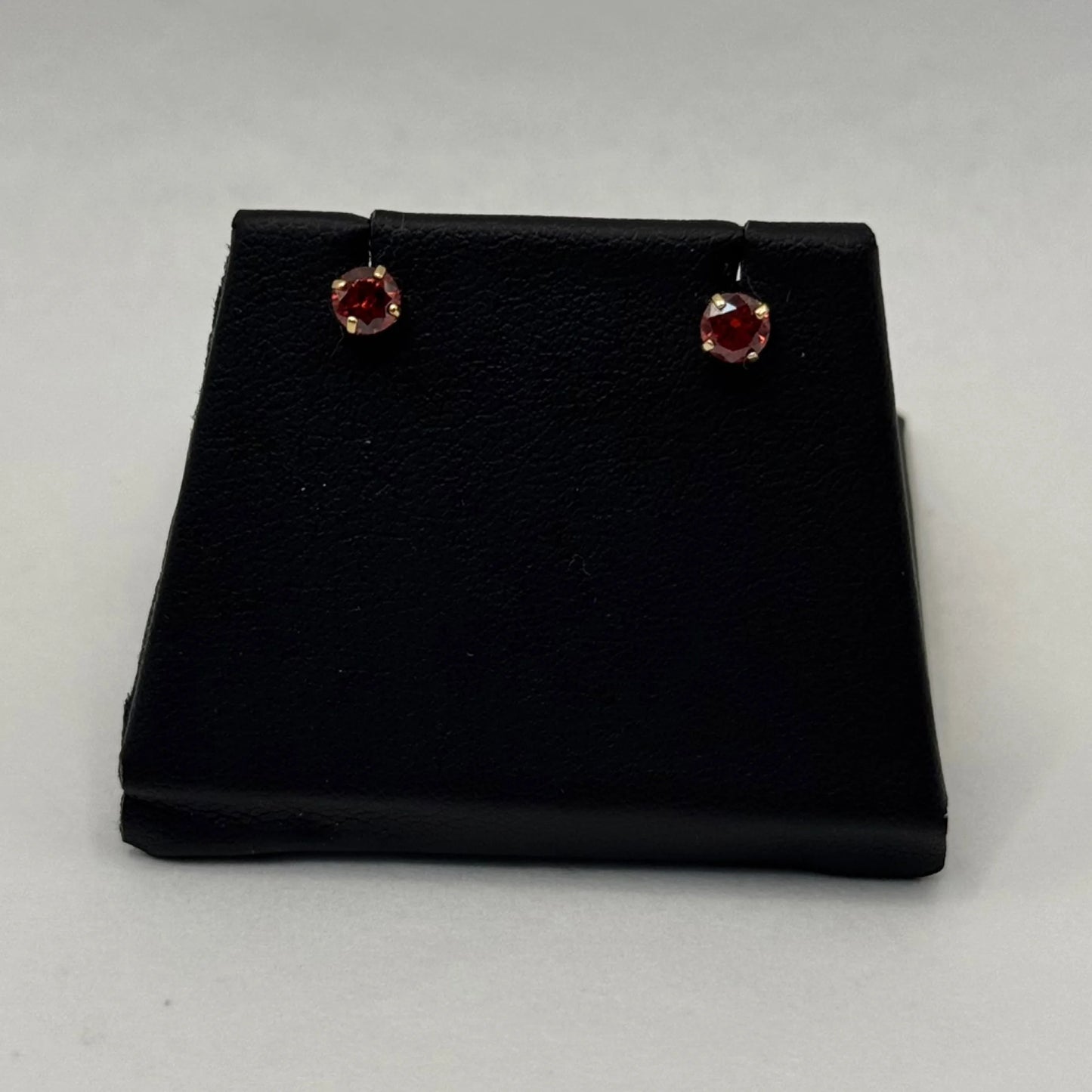 10k Red Cubic Zirconia Earrings