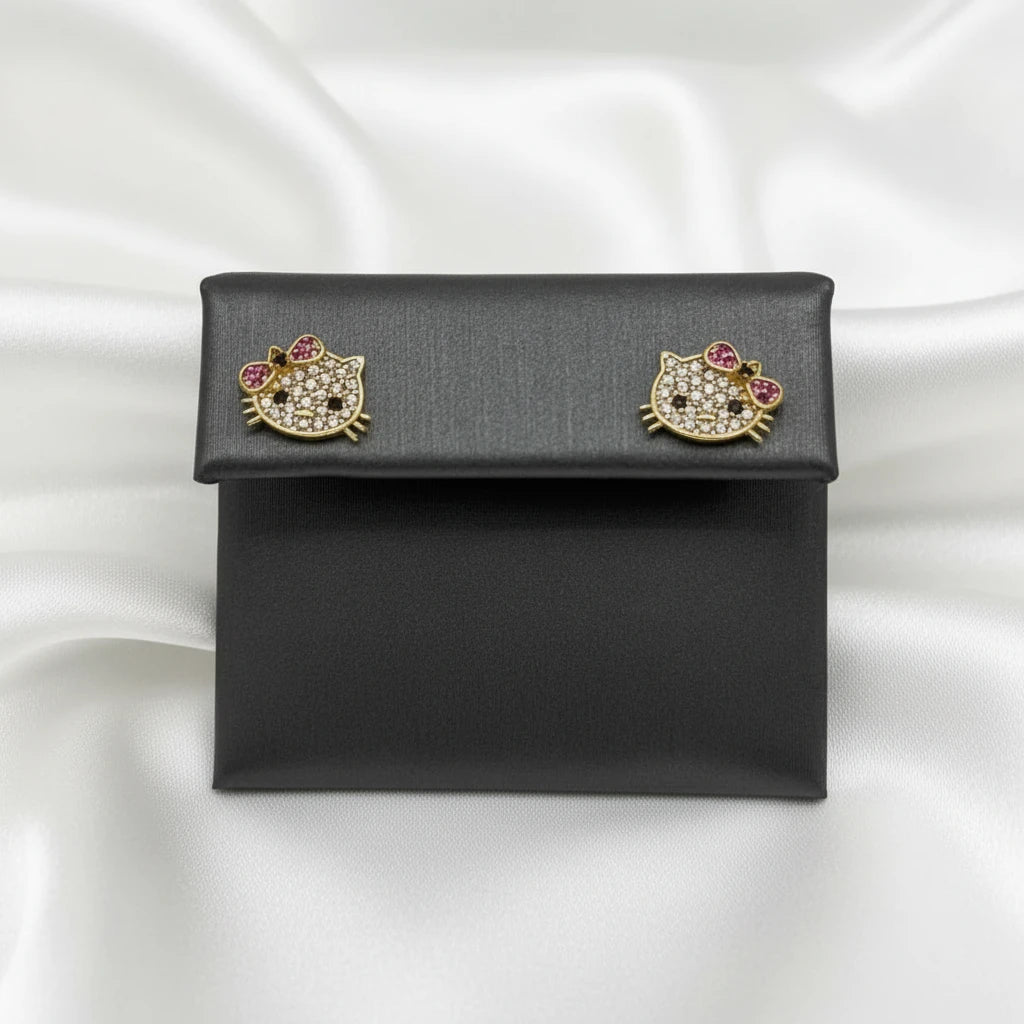 10k Hello Kitty Earrings