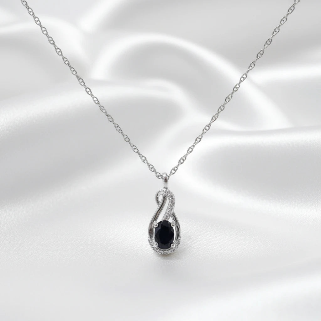 Sterling Silver Lab Grown Diamond & Black Onyx set