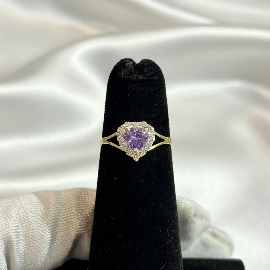 10k Baby Purple Heart Ring