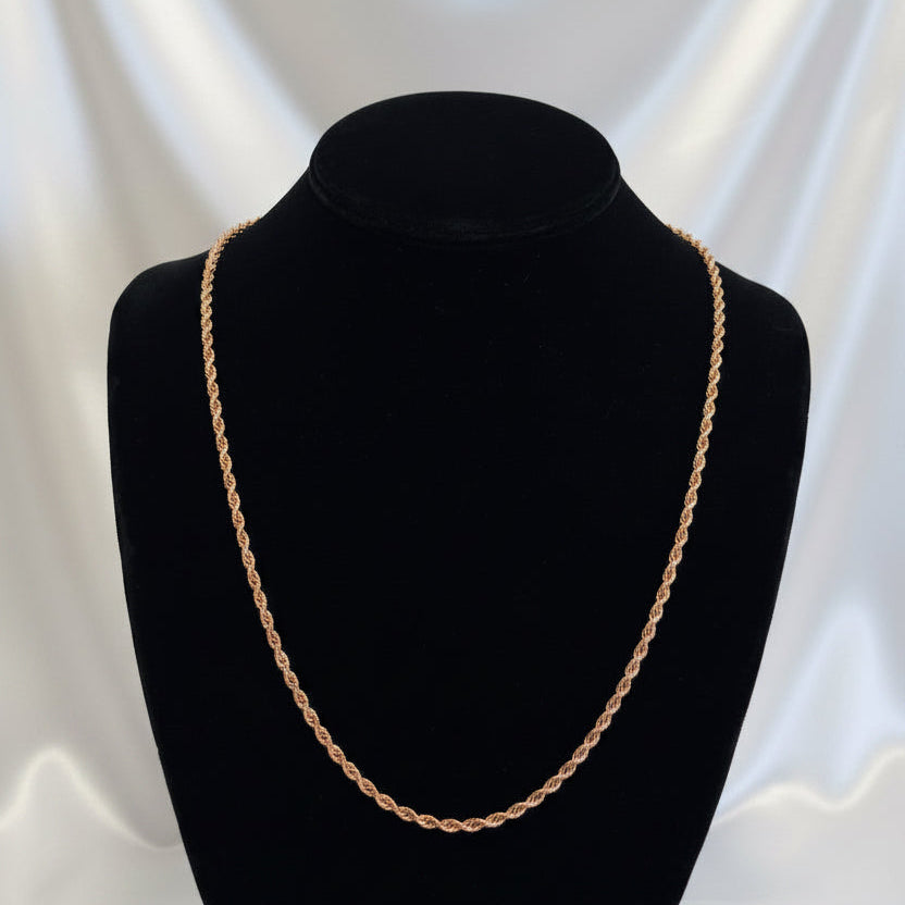 10k Rose Gold Rope Necklace