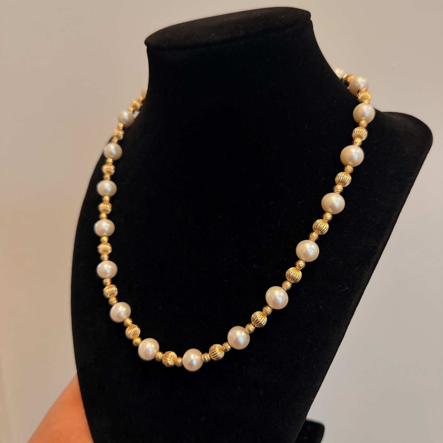 14k Bead & Pearl Necklace