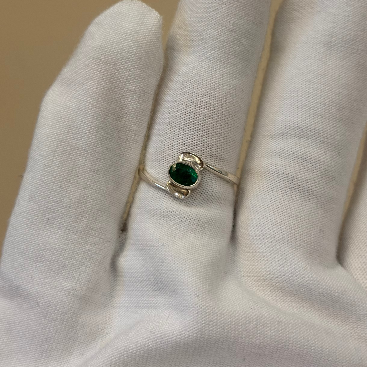 Sterling Silver Emerald Ring
