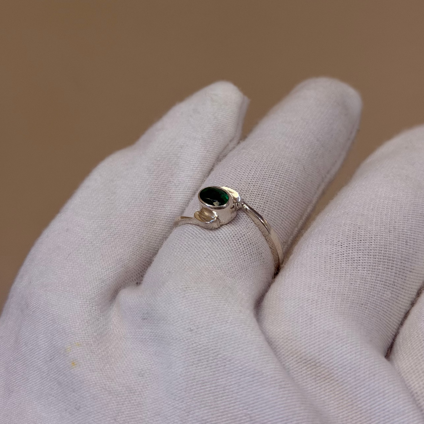 Sterling Silver Emerald Ring
