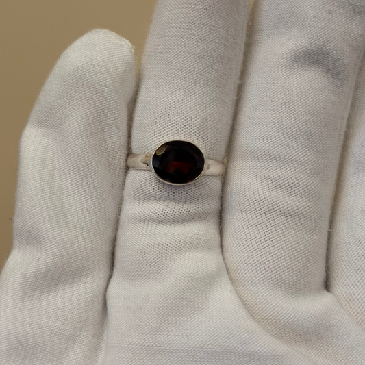 Sterling Silver Garnet Ring