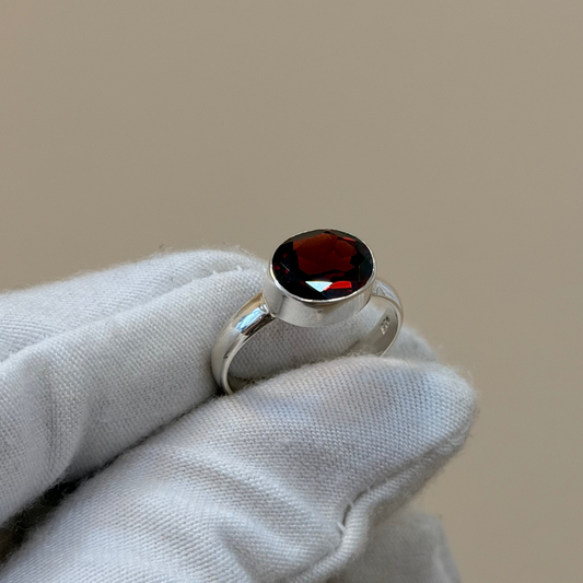 Sterling Silver Garnet Ring