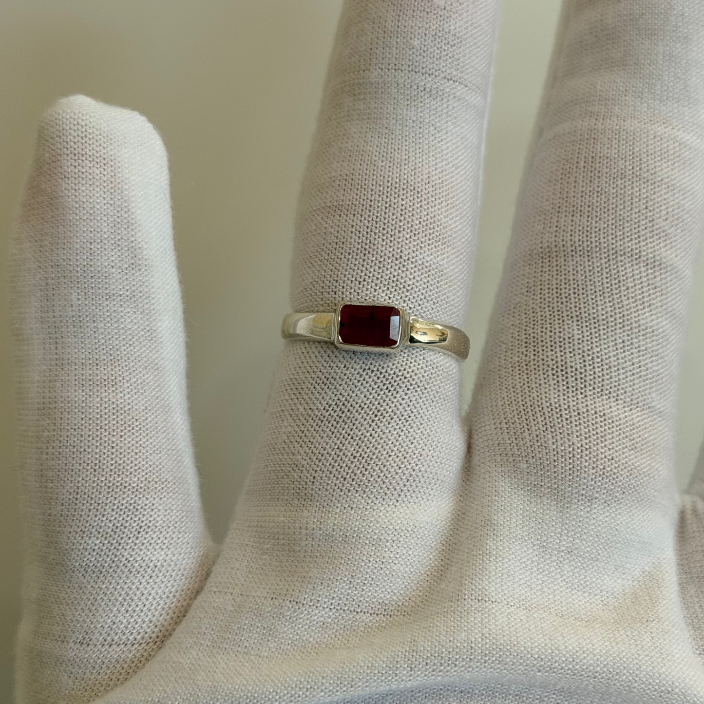 Sterling Silver African Ruby Ring