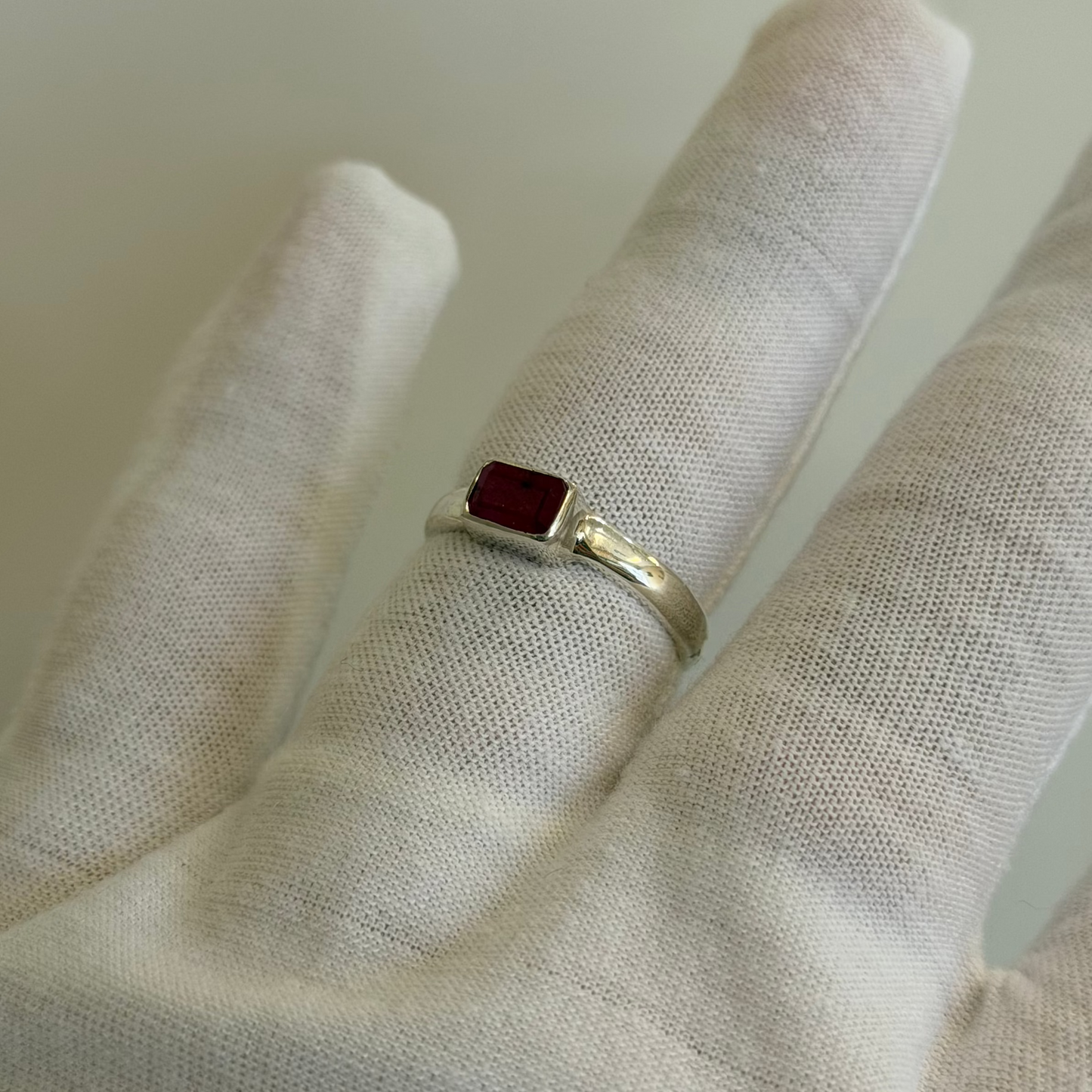 Sterling Silver African Ruby Ring