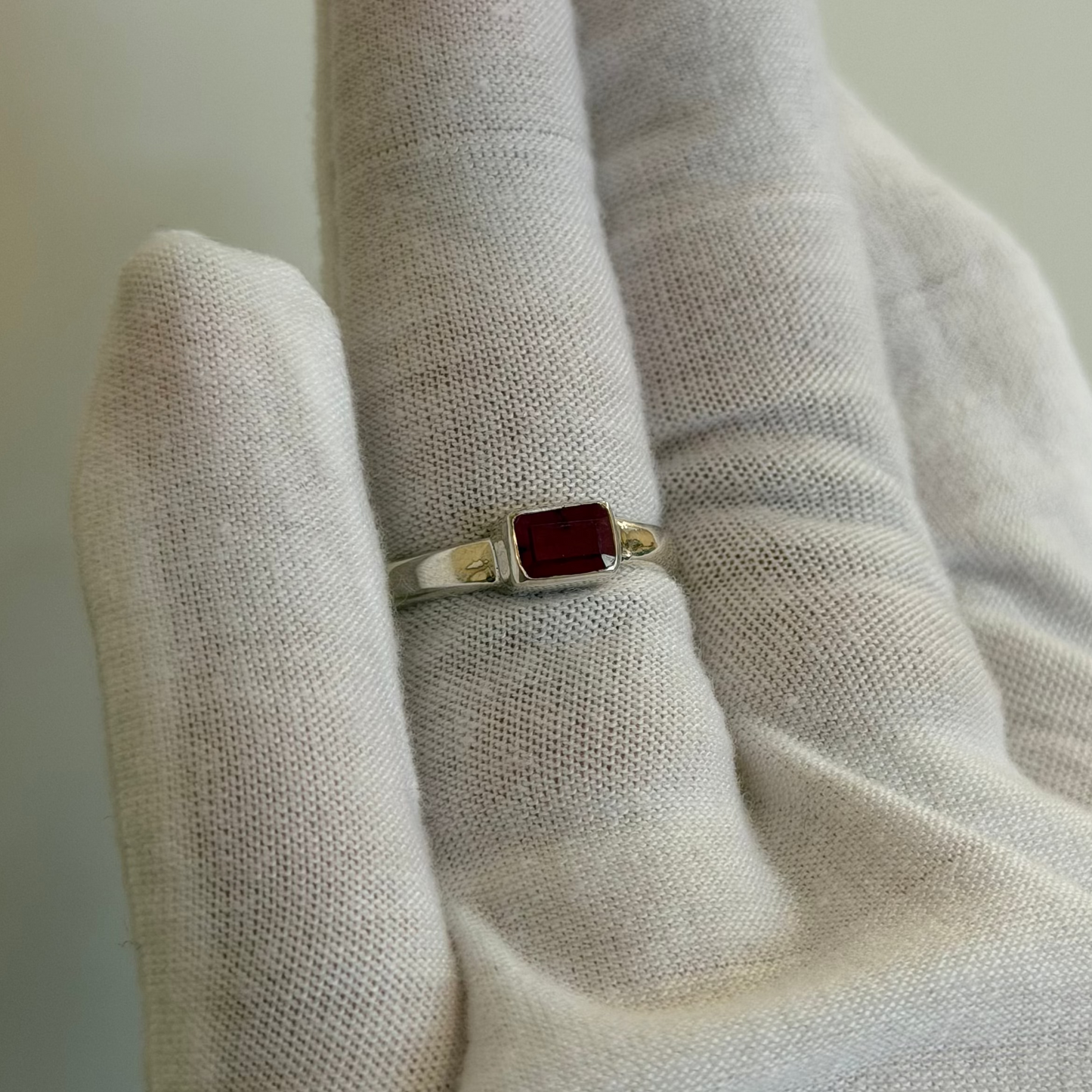 Sterling Silver African Ruby Ring