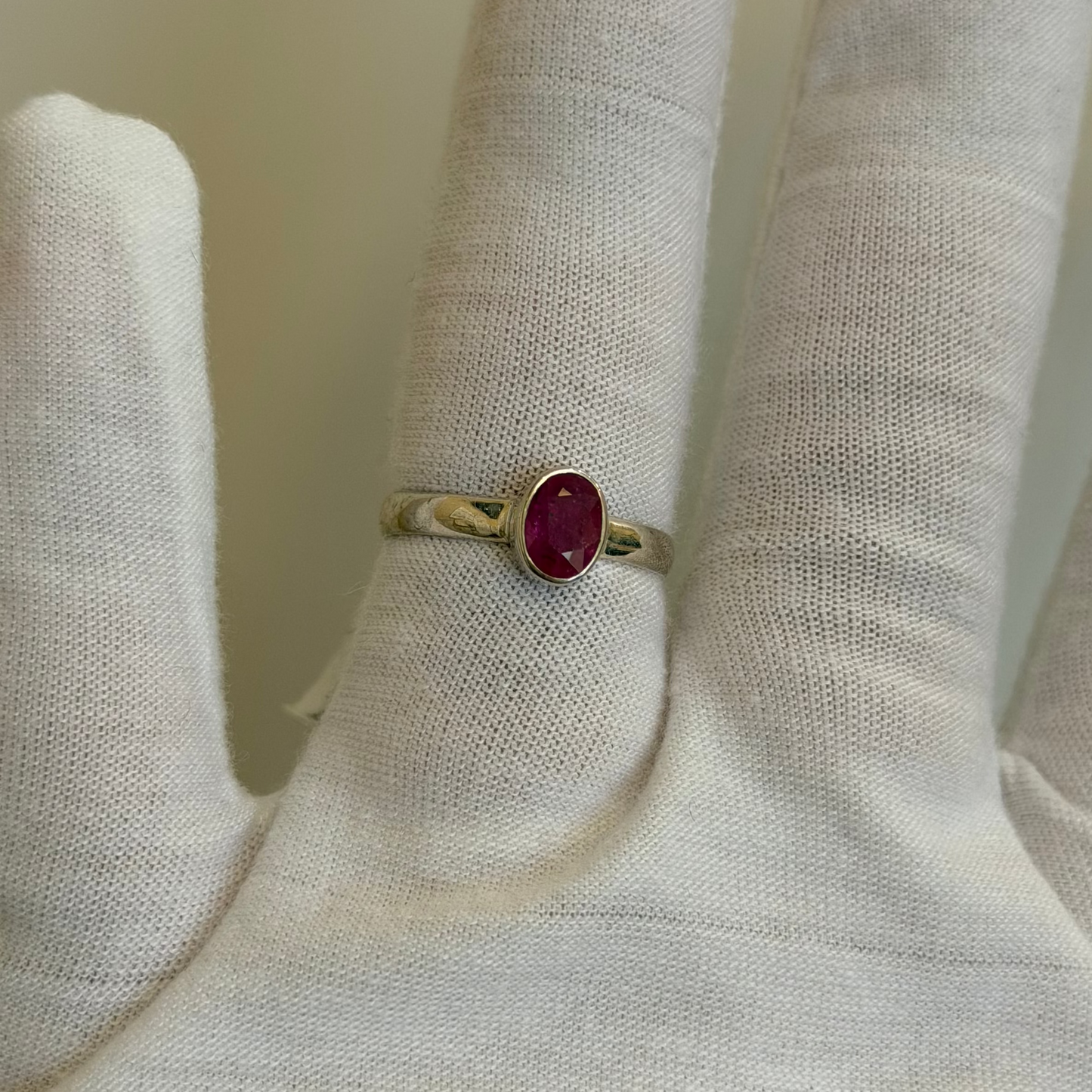 Sterling Silver African Ruby Ring