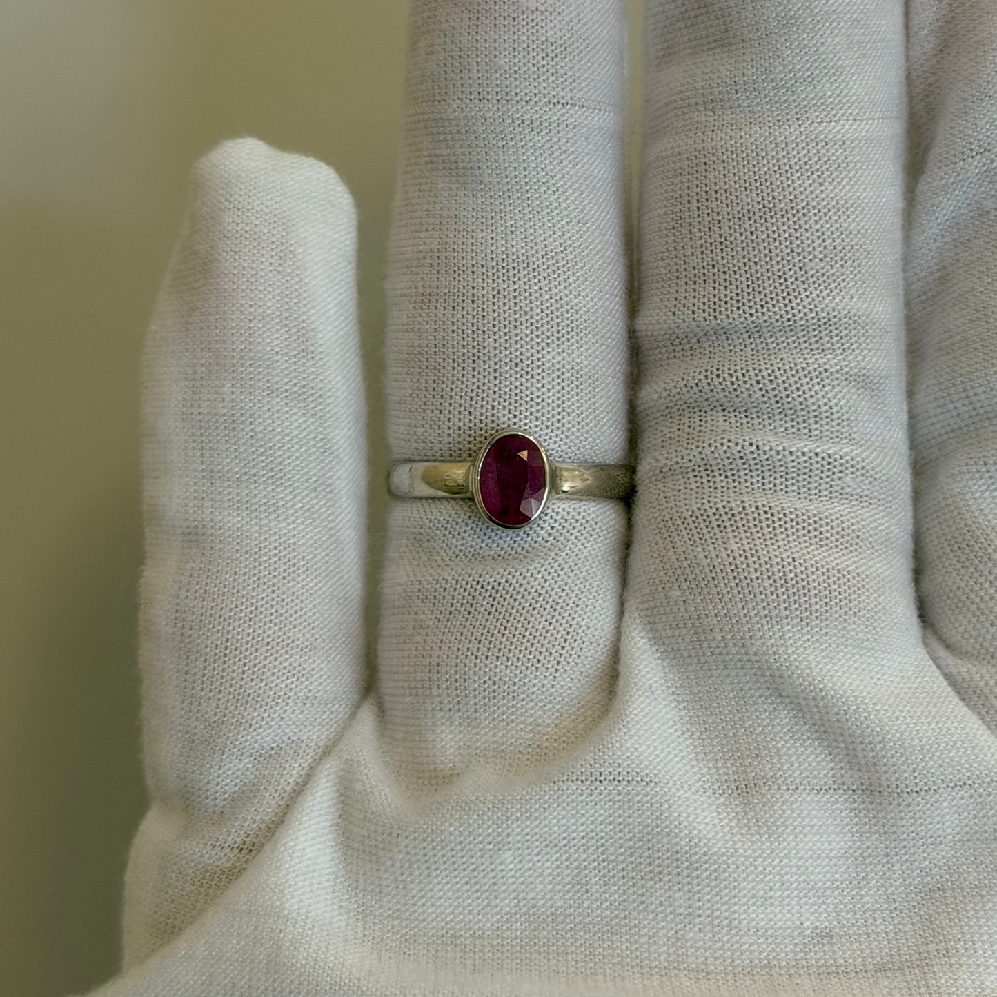 Sterling Silver African Ruby Ring