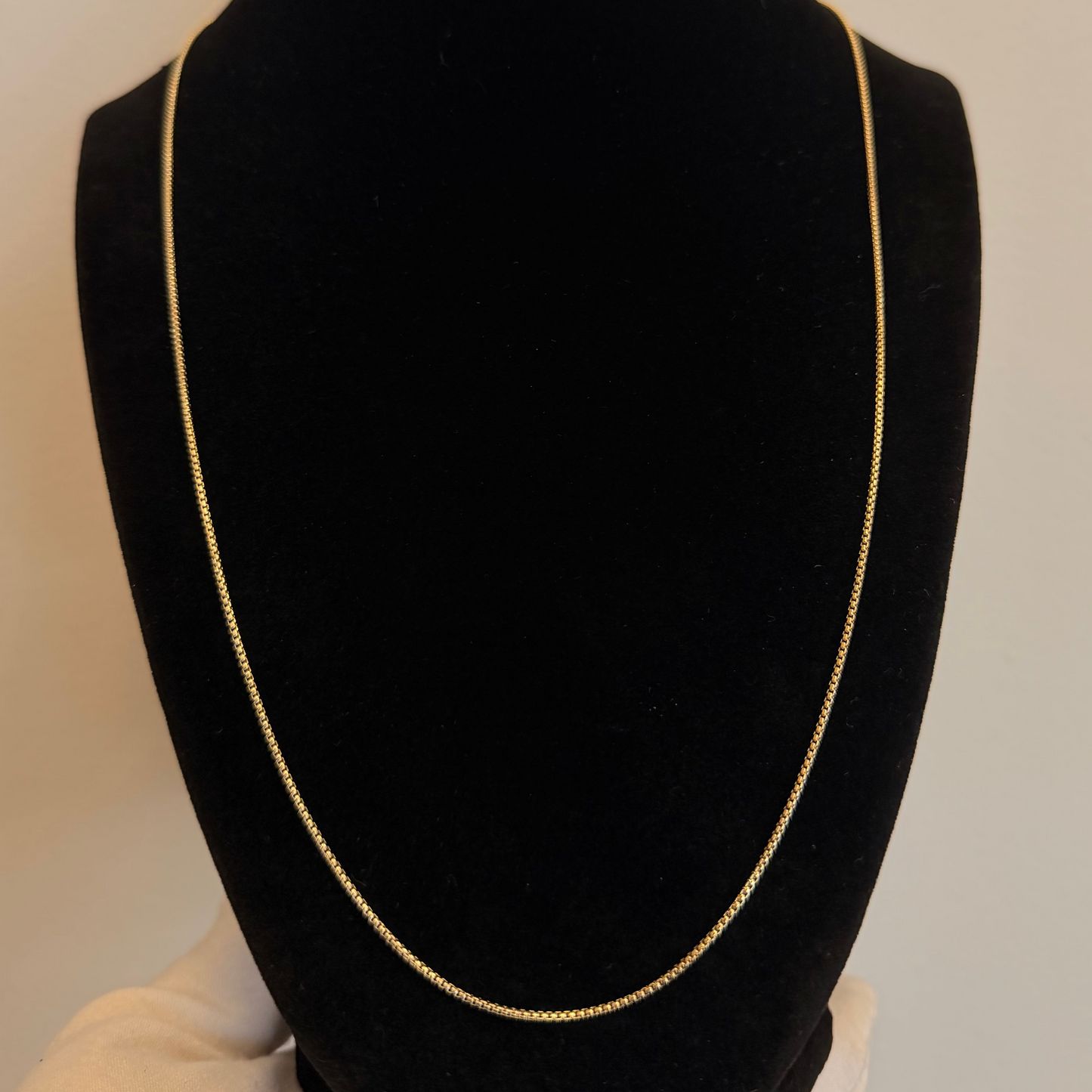 14k Round Box link necklace