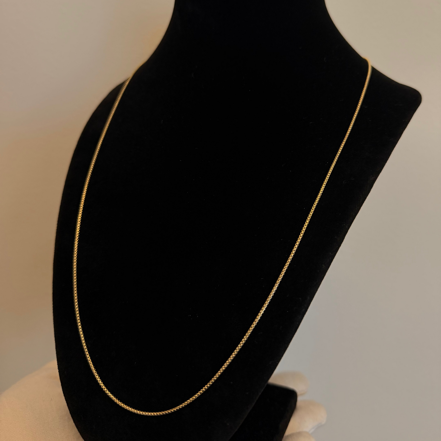 14k Round Box link necklace