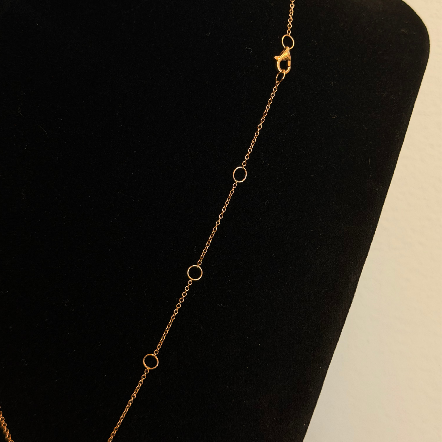 14k Rose Gold Necklace & Diamond Pendant