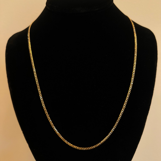 10k Diamond cut Curb Necklace