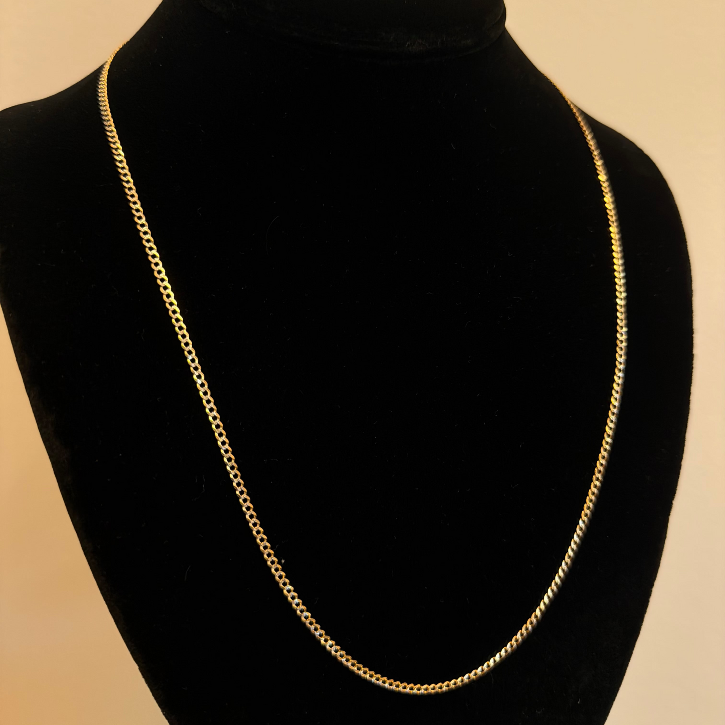 10k Diamond cut Curb Necklace