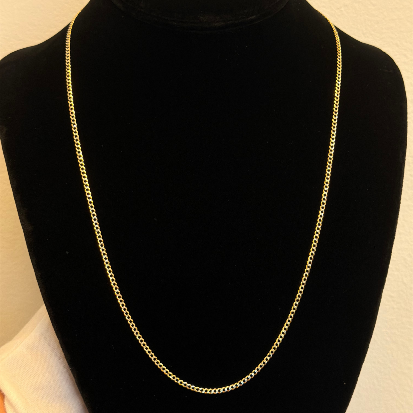 10k Diamond cut Curb Necklace