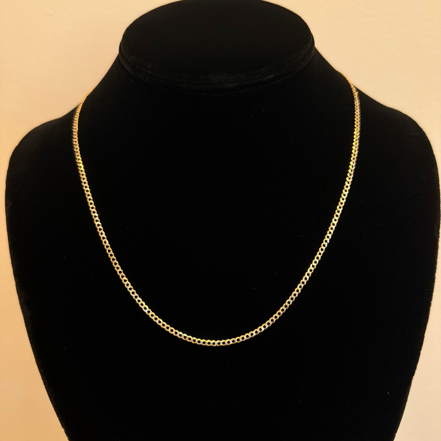 10k Diamond Cut Curb Necklace