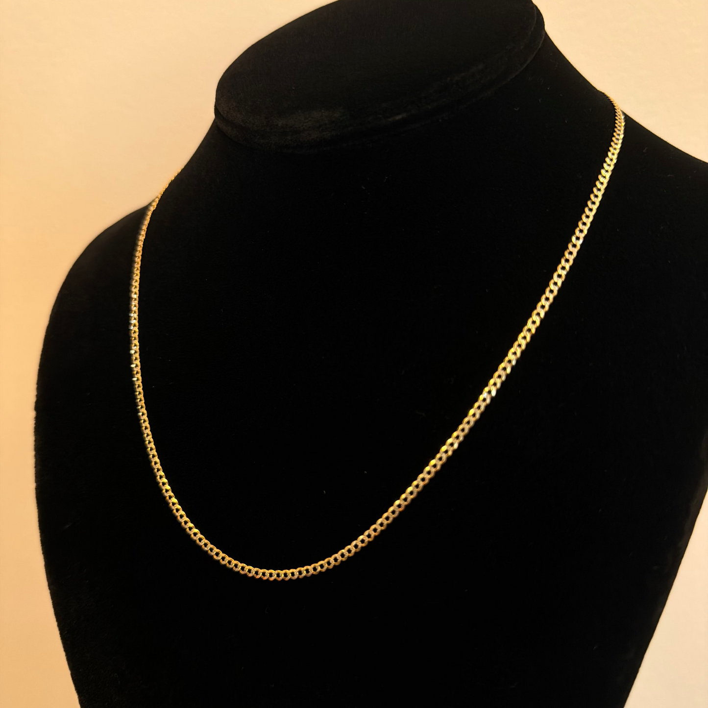 10k Diamond Cut Curb Necklace
