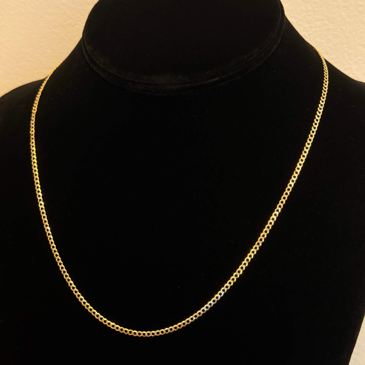 10k Diamond Cut Curb Necklace