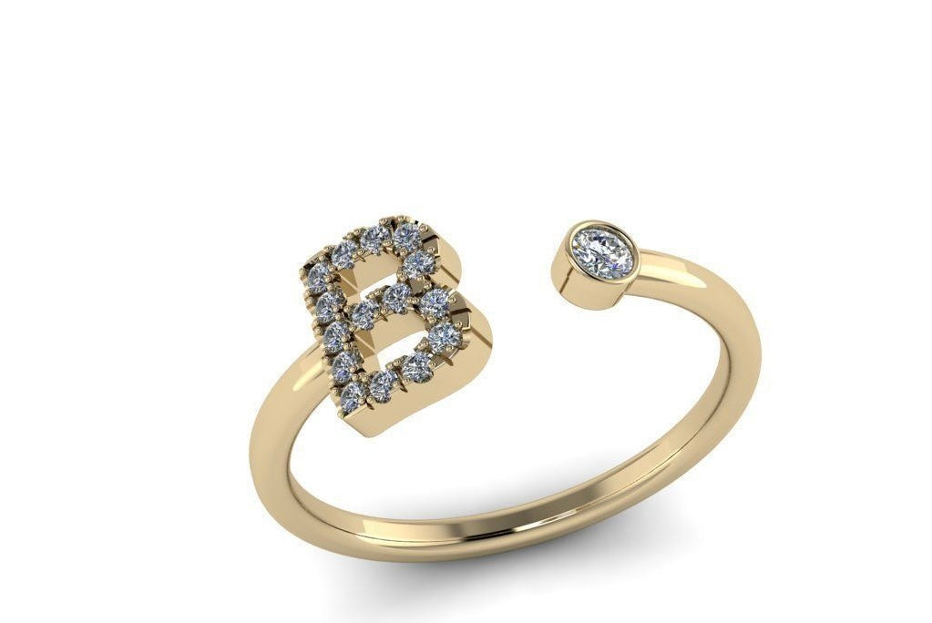10k Diamond Letter Rings