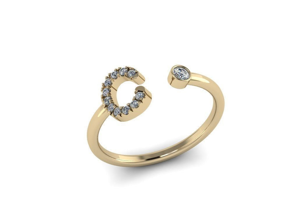 10k Diamond Letter Rings