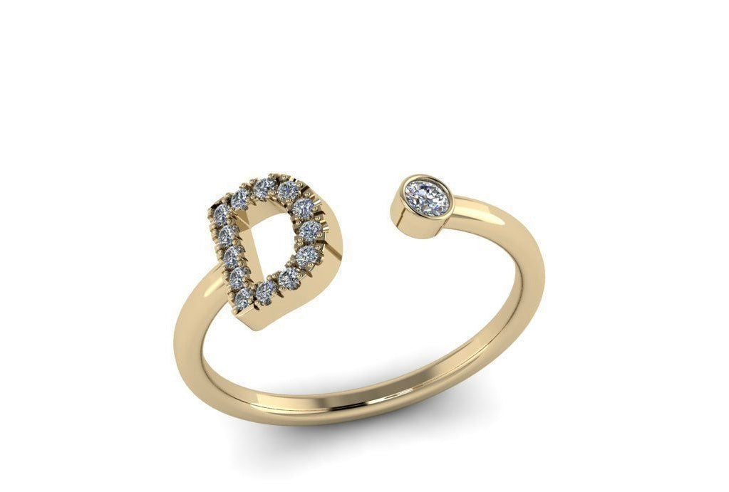 10k Diamond Letter Rings