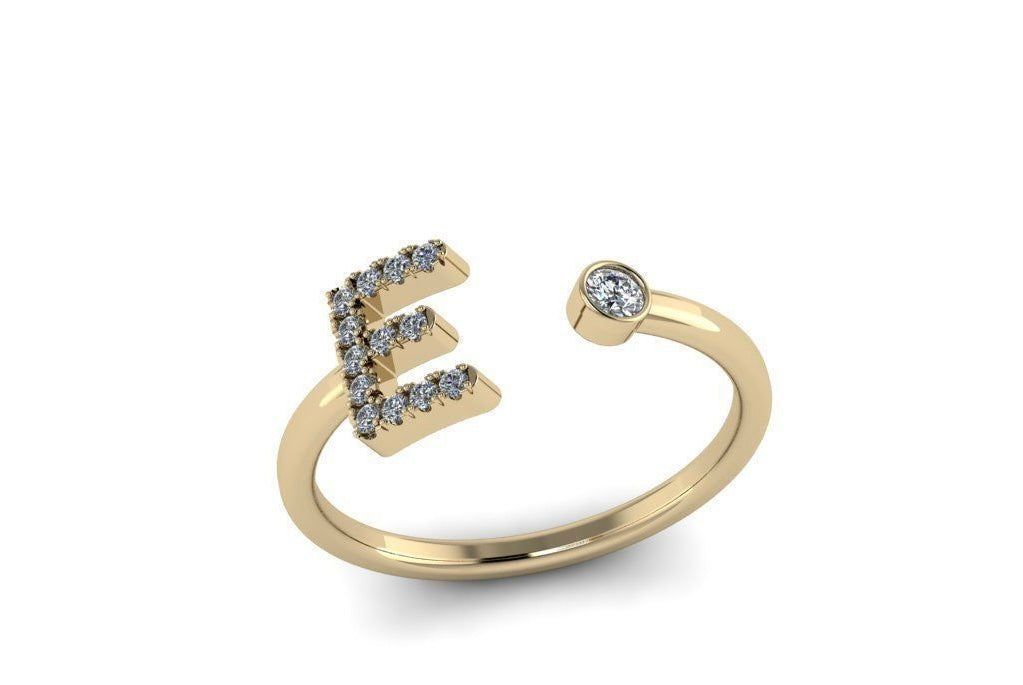 10k Diamond Letter Rings