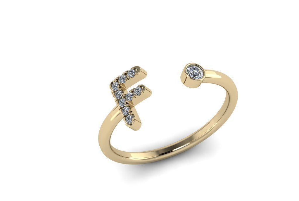 10k Diamond Letter Rings