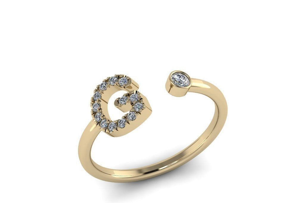 10k Diamond Letter Rings