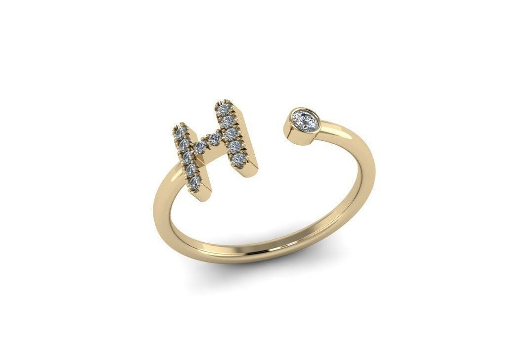 10k Diamond Letter Rings