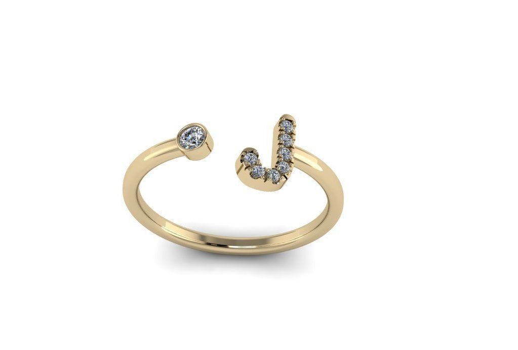 10k Diamond Letter Rings