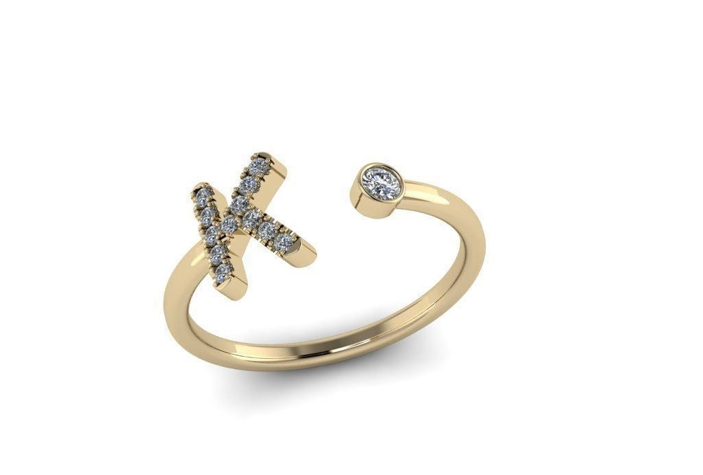 10k Diamond Letter Rings