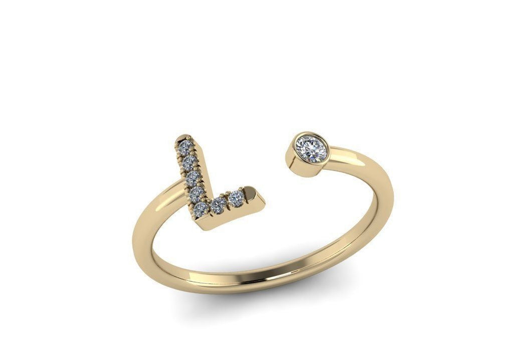 10k Diamond Letter Rings