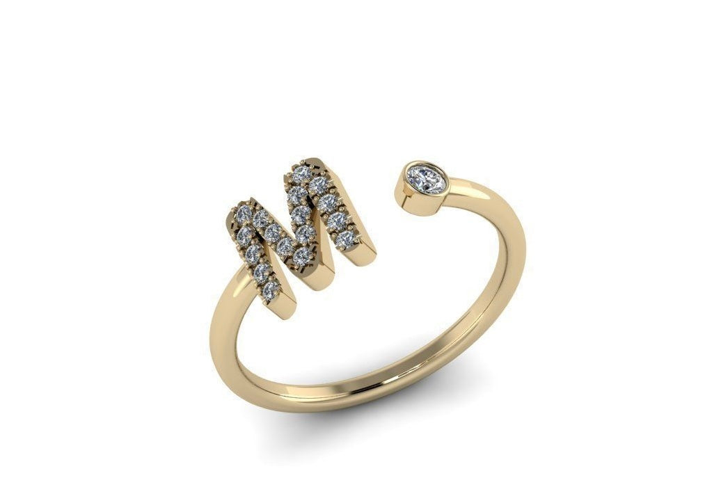 10k Diamond Letter Rings