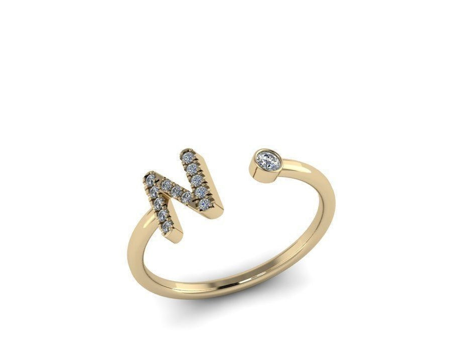 10k Diamond Letter Rings