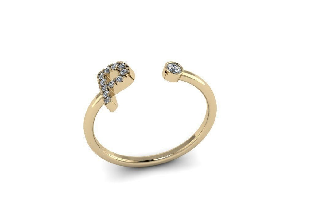 10k Diamond Letter Rings