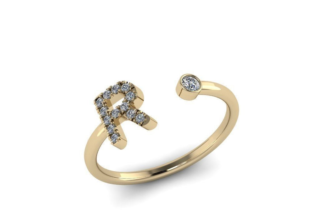 10k Diamond Letter Rings
