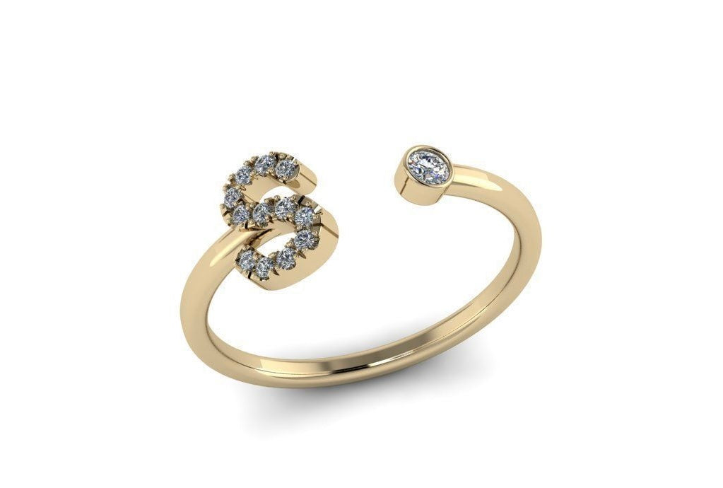 10k Diamond Letter Rings