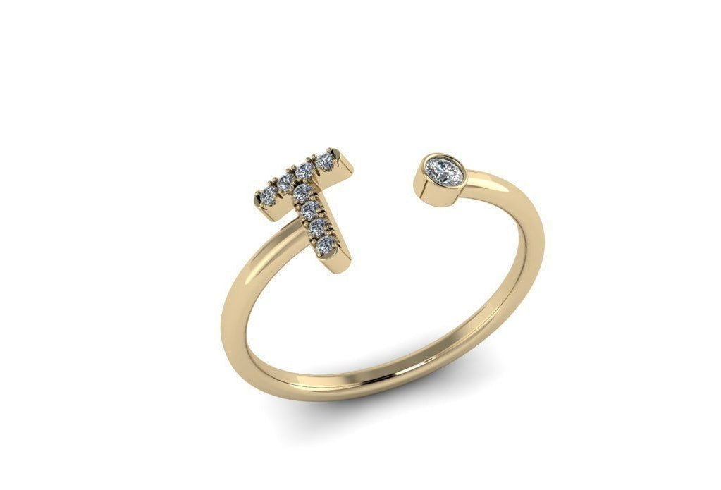 10k Diamond Letter Rings